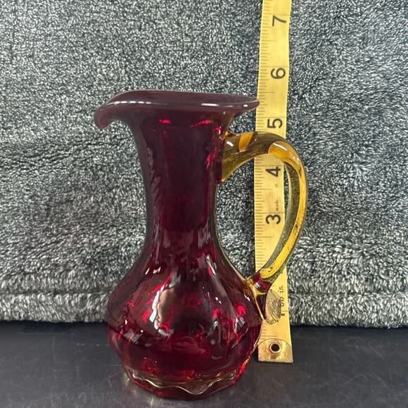 UV Reactive Red Amberina Mid-Century Modern Kanawha Glass Bud Vase MCM - Picture 2 of 11